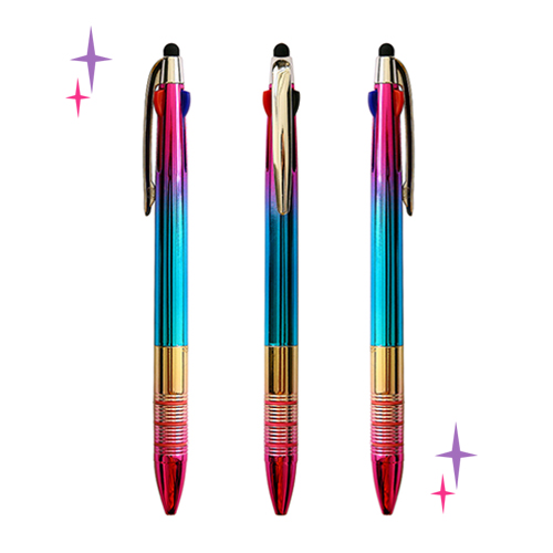 [볼펜] 무지개 니들 3색 터치 UV 볼펜