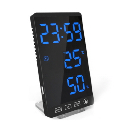 모던오피스 블랙 LED 스탠드 온도표시 필수 디지털 시계 CA150
