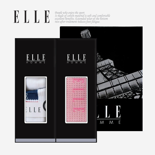 [ELLE] 엘르 골프스포츠양말1족+20와플스포츠타올1매 세트