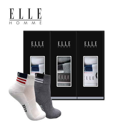 [ELLE] 엘르 골프스포츠양말 3족세트