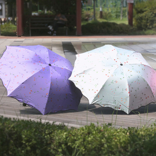 자외선차단 우산 양산 플라워패턴 암막 3단 미니 UV