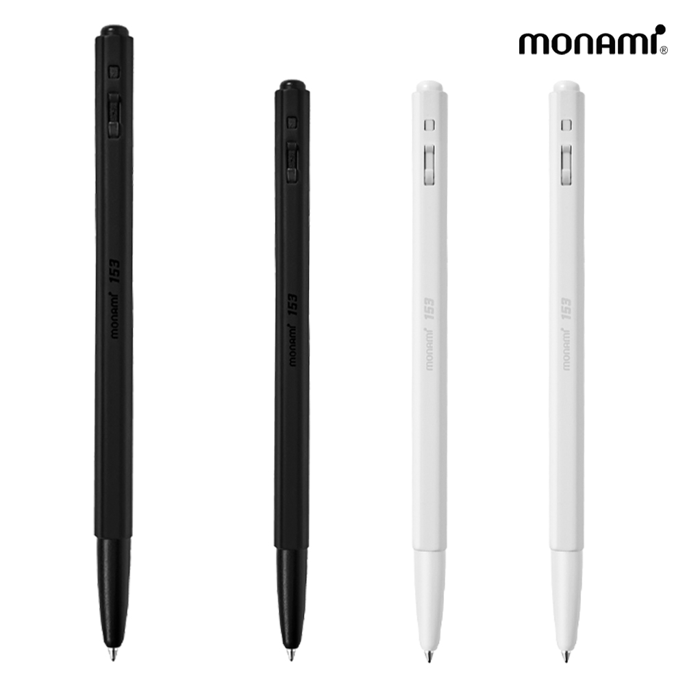 모나미 153 블랙 & 화이트 메탈 볼펜 // 편안한 사용감