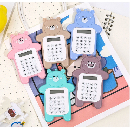 모던오피스 초등학교 문구 곰돌이 모양 휴대용 미니 계산기 CCH026