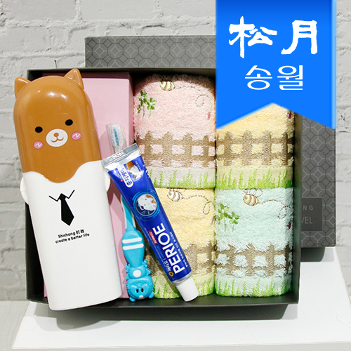 송월 어린이 신학기세트(허니펜스4+어린이 양치셋트1)+쇼핑백