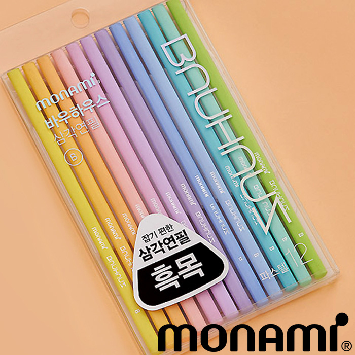 모나미 바우하우스 삼각 연필 ( 파스텔 12p)