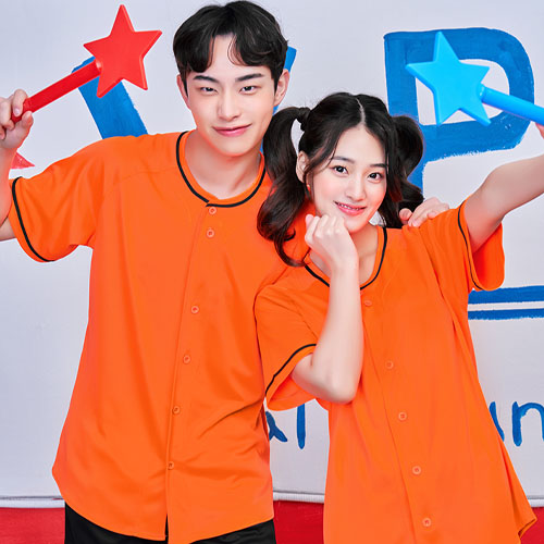 [전사인쇄]야구티 행사용 단체티 형광오렌지