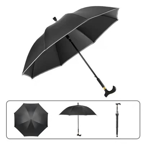 CD835 EL 어르신 지팡이 자외선차단 비 미끄럼 방지 빛반사 안전우산