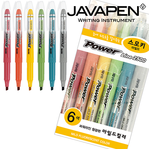 자바 파워라인스모키마일드형광펜6P