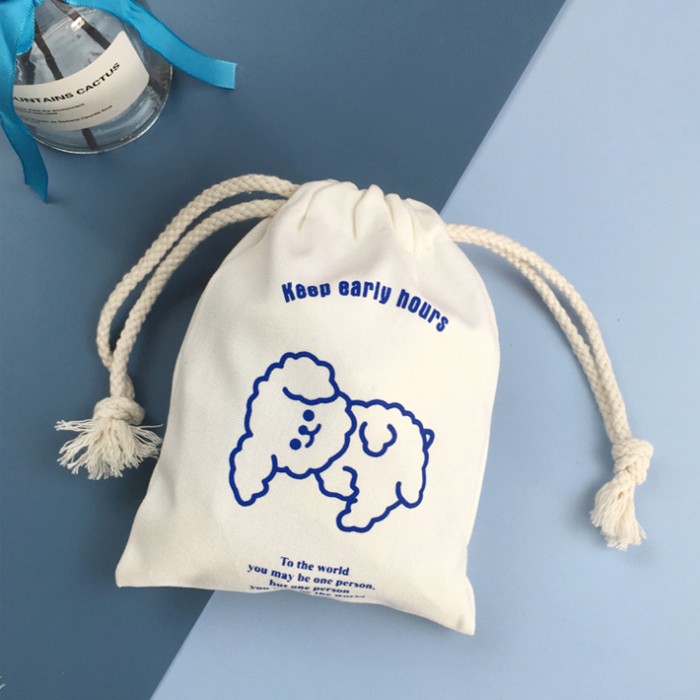 강아지 일러스트 파우치 복조리 화장품 휴대용 가방