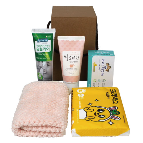 과일나라 핸드크림+시스테마 숨결치약+아이깨끗해 비누+고리 핸드타올+카카오티슈 5종세트