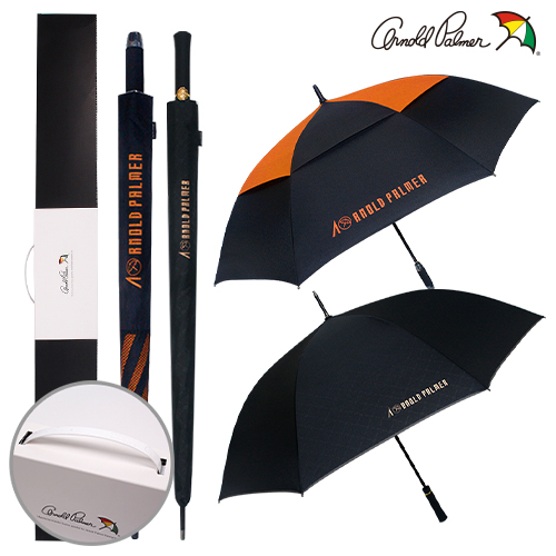 아놀드파마 75자동 이중 방풍 블랙 오렌지 우산+75자동 폰지 올화이바 엠보 장우산세트