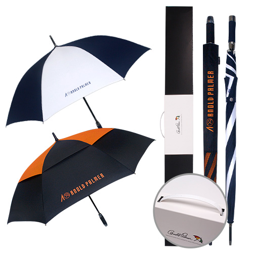 아놀드파마 75자동 이중방풍 블랙 오렌지 우산 & 70자동 폰지FRP 우산세트 (0187814)