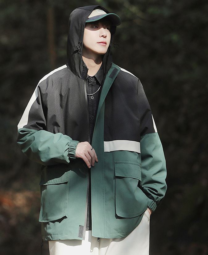 트리플 후드 바람막이 남녀공용 등산 야상 점퍼