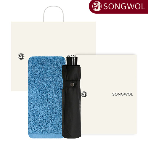 송월 SWU 3단 컬러무지 우산 1P + 항균170g 타올 1P