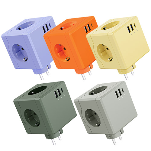 티메코 SF01 SF코팅 큐브 디자인 멀티탭 고용량 USB C타입 포트 멀티 콘센트