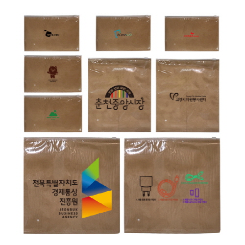 지퍼백, pvc + 부직포, 포장용지퍼백 4종