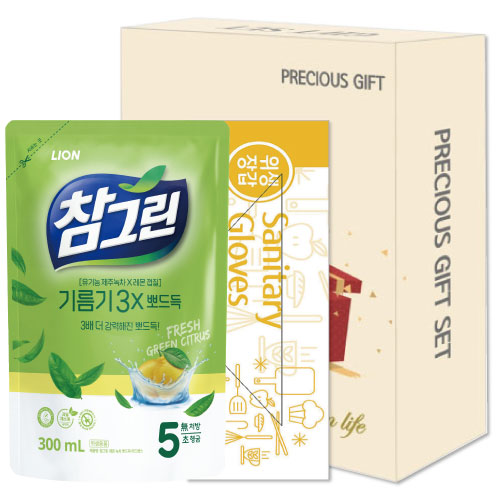 참그린녹차리필.위생장갑 선물세트