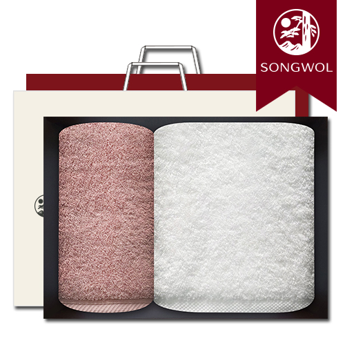 송월타올 프리미엄 40수 바스1장+파미유180g40수 세면1장 선물세트(박스+쇼핑백 포함)