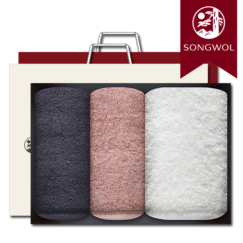 송월타올 프리미엄 40수 바스1장+파미유180g40수 세면2장 선물세트(박스+쇼핑백 포함)