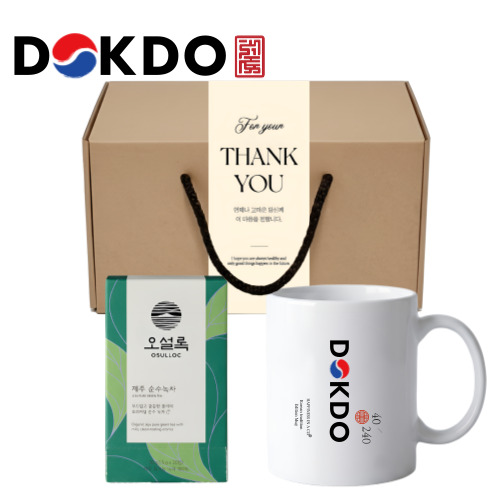 한국 K컬쳐 독도 40240 도자기 머그컵 355ml 오설록 티백 선물세트
