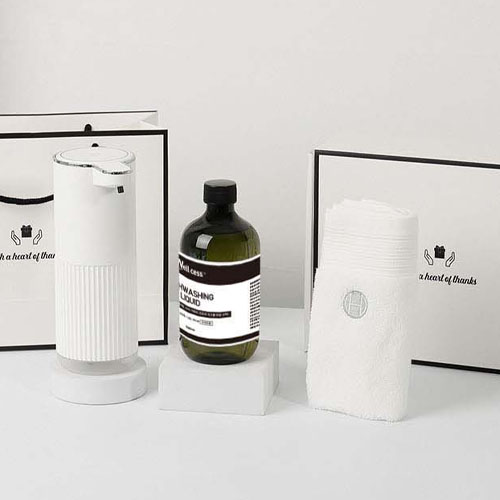 웰세스 WG-102GT 젤 주방세제 자동 디스펜서 1개 + 리필 1개 (500ml) + 핸드타올1 세트