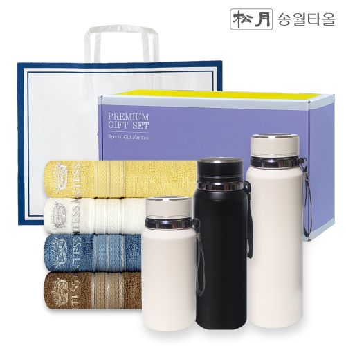 송월 프리미엄 선물 세트 (CM 뱀부블럭40 1P + 프리미엄온도텀블러 1000ml)