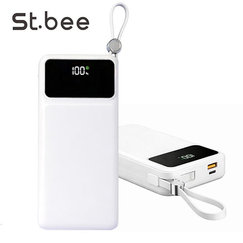세인트비 케이블일체형 LED 고속보조배터리 20000mAh PBS200C