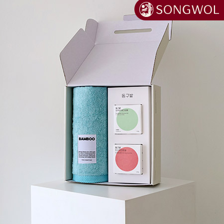 송월 뱀부화이트라벨 동구밭 샴푸바+트리트먼트바 세트