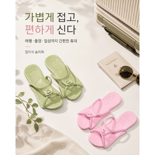 고급형 여행용 접이식 슬리퍼 (여행용슬리퍼/접이식슬리퍼/호텔실내화/휴대용슬리퍼/기내용슬리퍼/실내화)