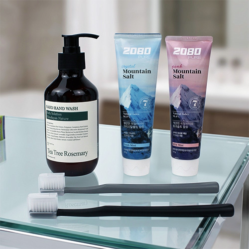 Nard 나드 핸드워시 280ml +  애경 크리스탈솔트+핑크솔트 치약+나드 미세모 칫솔 2개