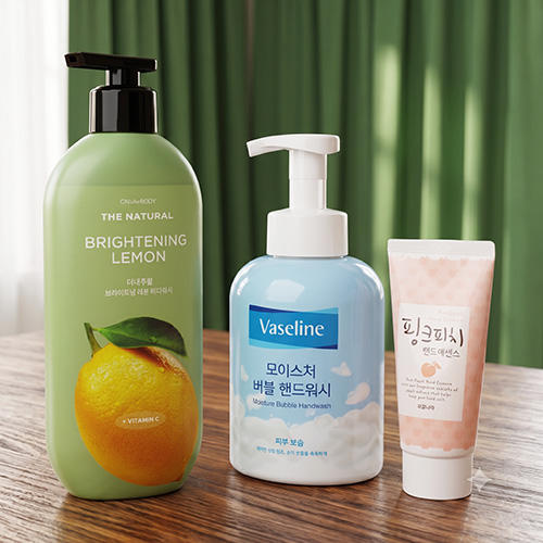 LG생활건강 바디워시 레몬 480ml+바세린 버블 핸드워시 500ml+과일나라 핸드크림