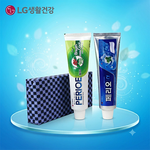 LG생활건강 페리오 허블민트 치약 160g + 후레쉬알파 150g  + 포장지 포장