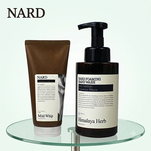 Nard 나드 핸드워시 500ml + 클렌징폼 180ml + 끈케이스