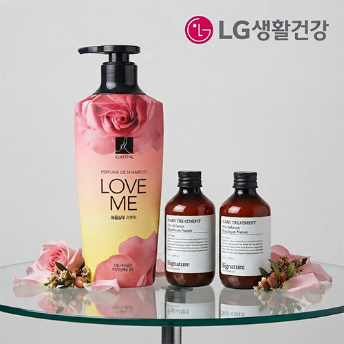LG생활건강 엘라스틴 샴푸 400ml + 나드 트리트먼트 2개  + 끈케이스