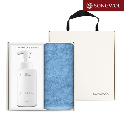 송월 핸드워시 기프트세트 04 (뱀부 프리미엄 무지180g 1P + 생활공작소500ml 1P)
