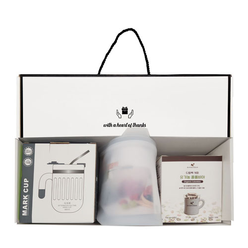 웰세스 이중진공 스텐머그컵 [W6705] + 실리콘 지퍼백 3종 + 드립백 커피 1종 1BOX 세트 원두커피 홈카페 다용도 친환경