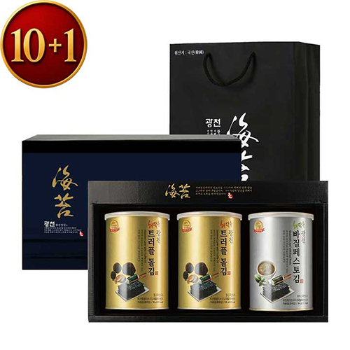 10+1 해달음 프리미엄 광천김 3캔(36g x 3종)