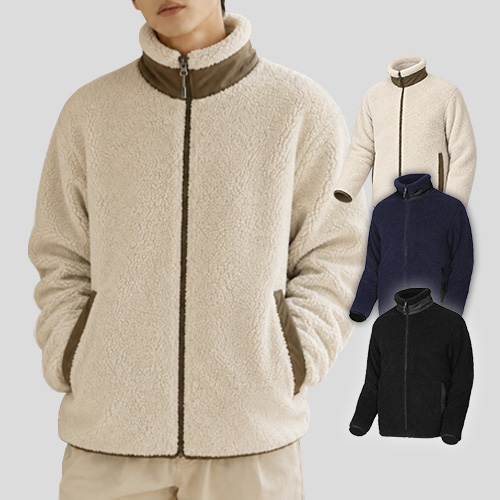 남성 여성 뽀글이 양털 하이넥 후리스 폴라폴리스 자켓 (S-3XL)
