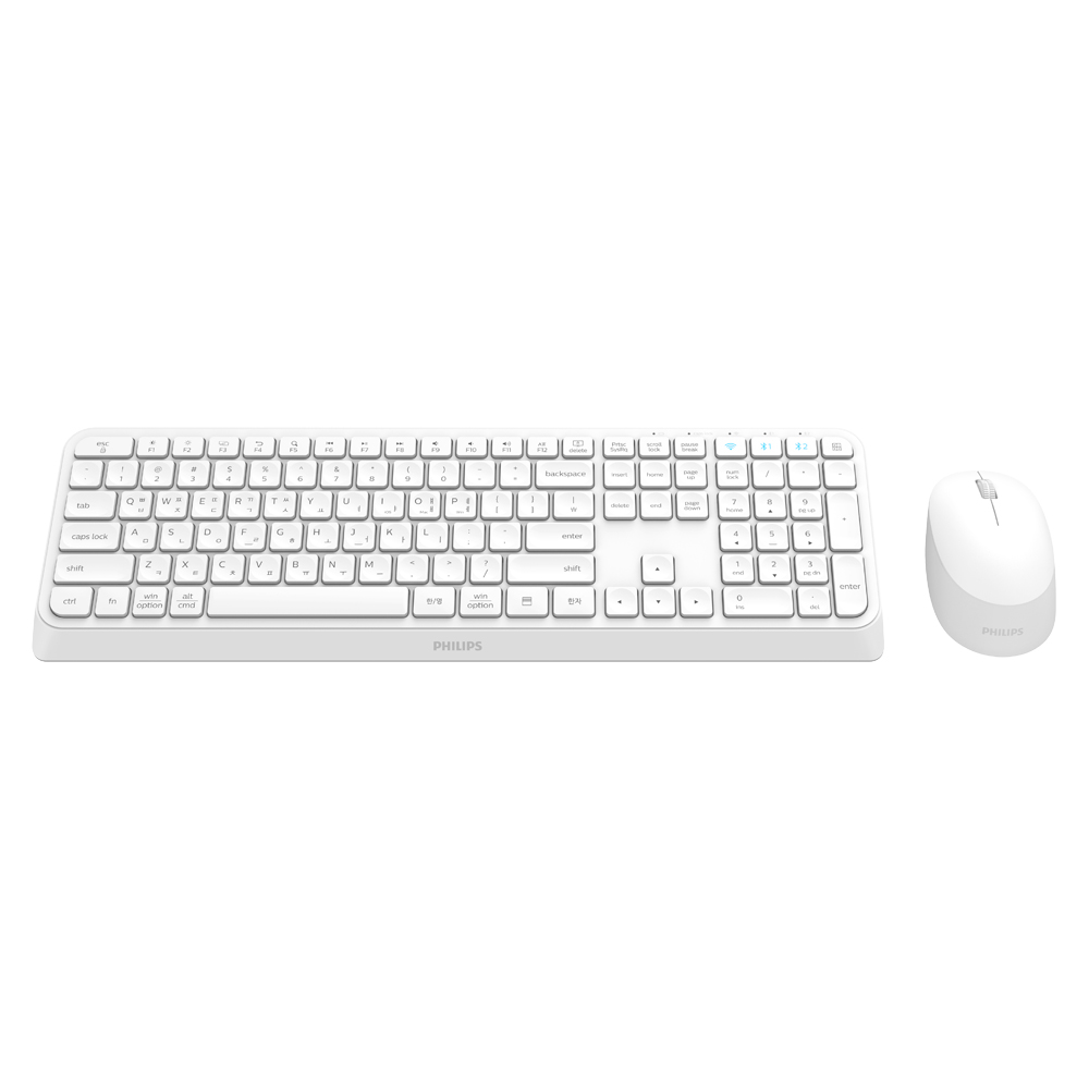 필립스 SPT6407 무선 키보드 마우스 세트 멀티 페어링