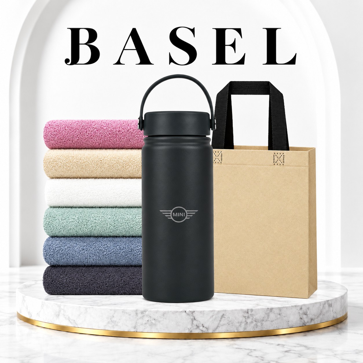 바젤 소프트 핸들 텀블러550ml + 송월타올 라이트 130g