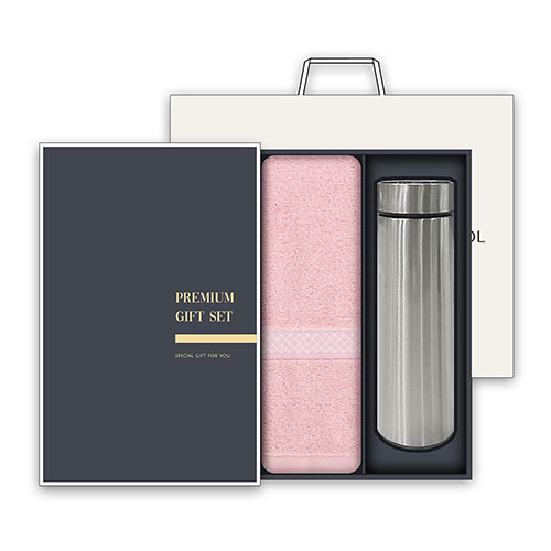 송월 프리미엄 텀블러 세트(패턴40 1매 + 스마트 텀블러 500ml 1개)