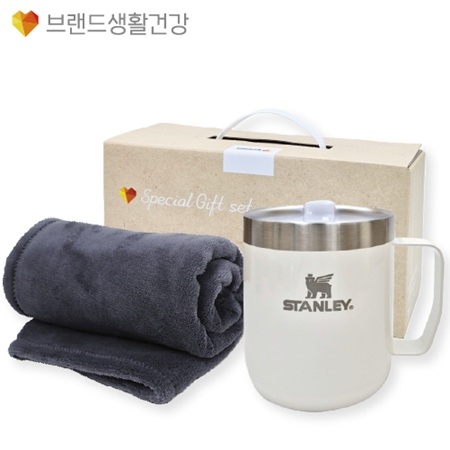 브생건 방한세트 (스탠리 캠프머그354ml+따뜻한 소프트 담요)