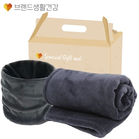 브생건 방한세트 (벨벳 넥워머+따듯한소프트담요 무릎담요)
