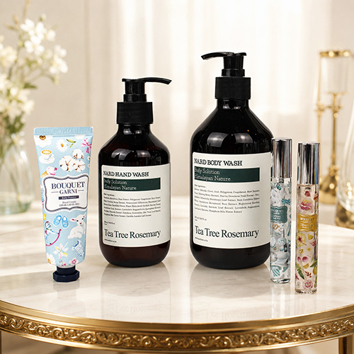 나드 바디워시 500ml + 핸드워시 280ml + 핸드크림 + 바디미스트 2개 + 끈케이스