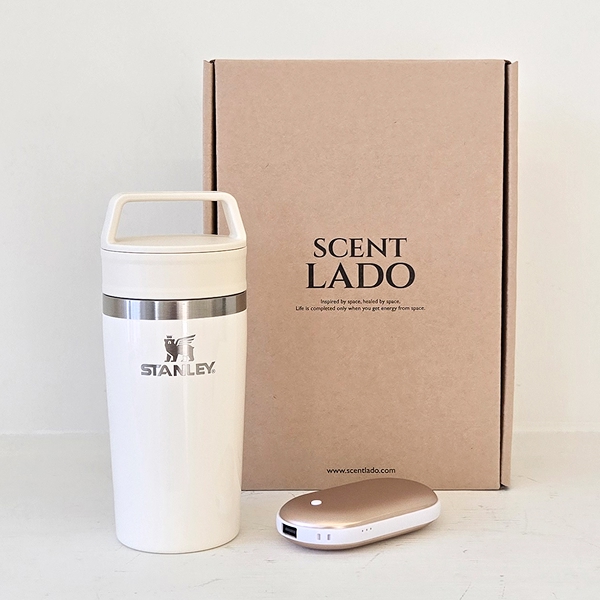 센트라도 젯스 휴대용 손난로 보조배터리+스탠리 카페투고 트래블머그 354ml 세트