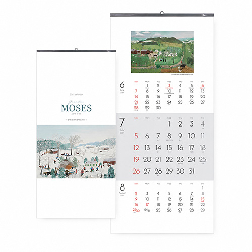 2027년 벽걸이 달력 그랜마 모지스 335x700 / 1도 인쇄 무료