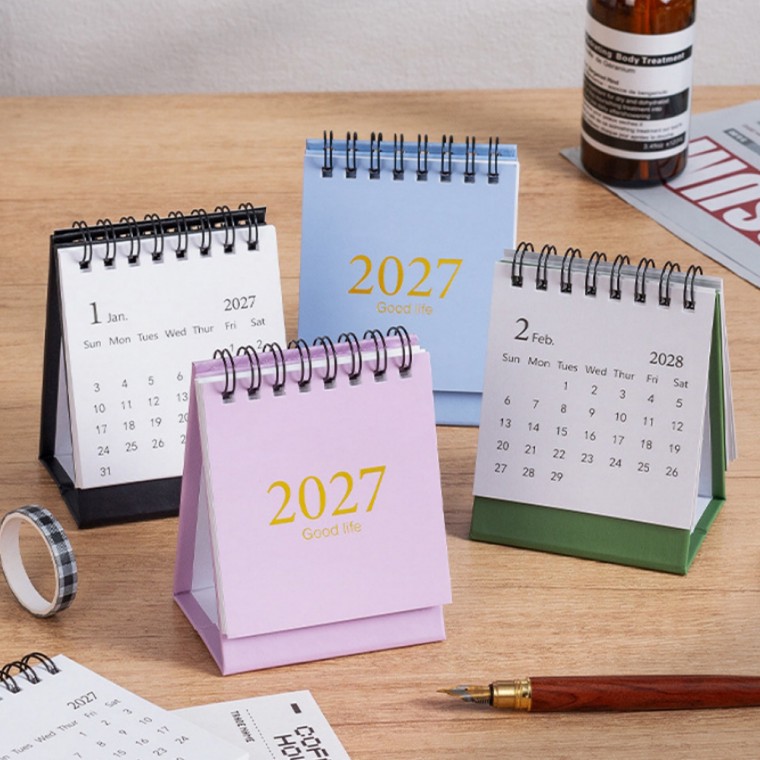 2027년 미니 탁상 달력 소형 책상용 미니캘린더 사무실 일정관리 새해 홍보 판촉물 제작