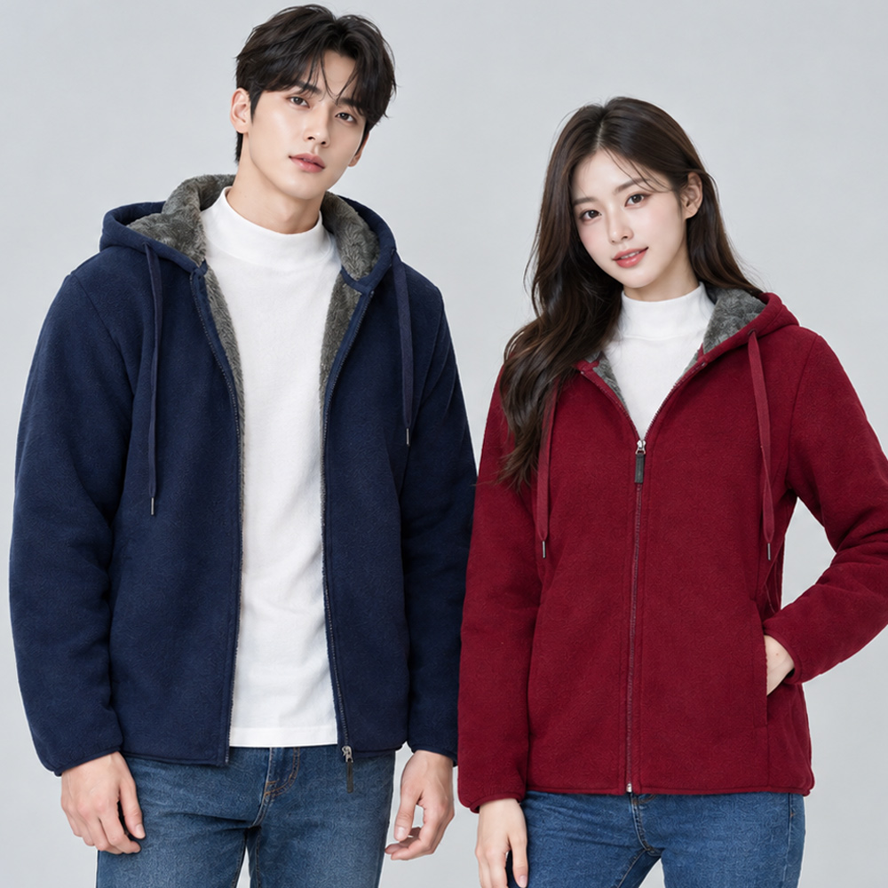매직 안감 퍼 후드 집업 자켓 점퍼 남여공용