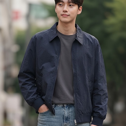 데일리 미니멀 카라 자켓 주문제작 전사인쇄