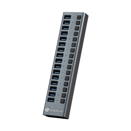 16포트 유전원 USB허브 USB3.2 Gen2 개별전원스위치 충전지원